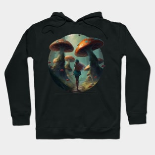 Girl in a mystical mushroom forest Hoodie